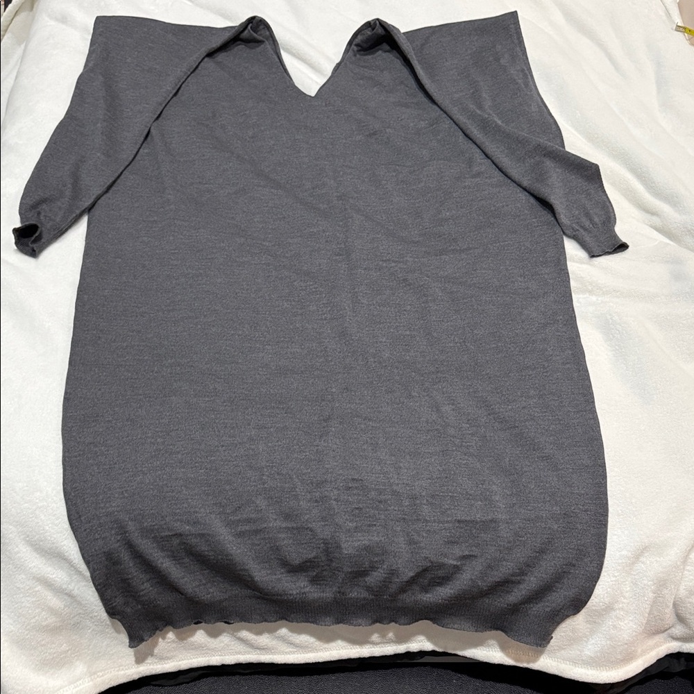 Elegant Gray Midi Dress, NWT